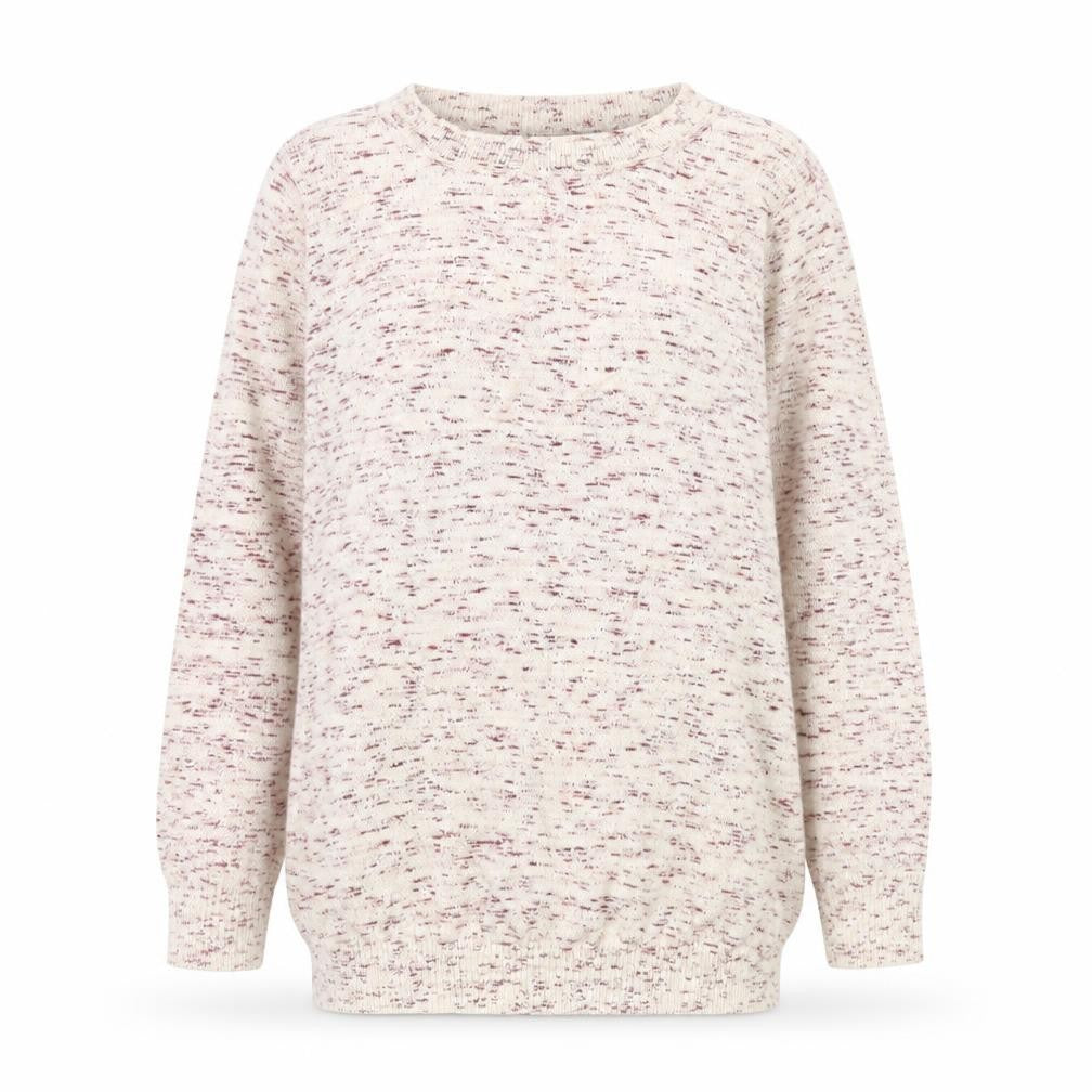 Front view of Warehouse Women Beige Cotton Knit Long Sleeve jumper UK 8