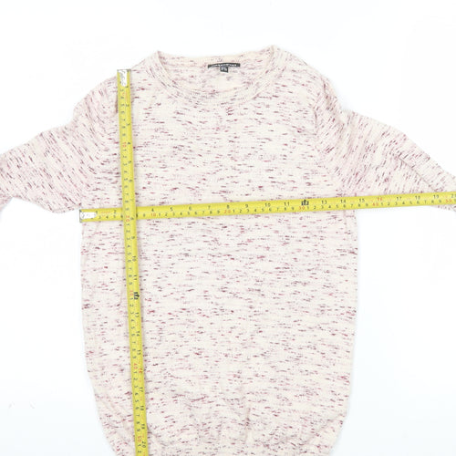 Warehouse Women Beige Cotton Knit Long Sleeve Pullover Jumper UK 8