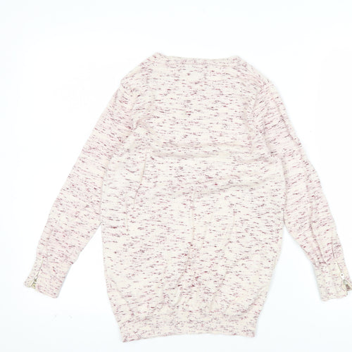 Warehouse Women Beige Cotton Knit Long Sleeve Pullover Jumper UK 8