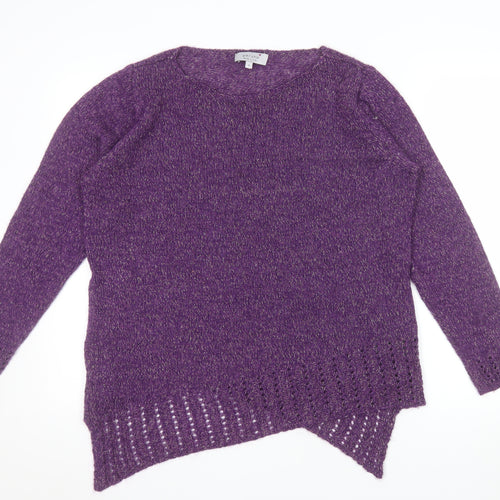 Marks and Spencer Per Una Women's Purple Knit Jumper Size 16