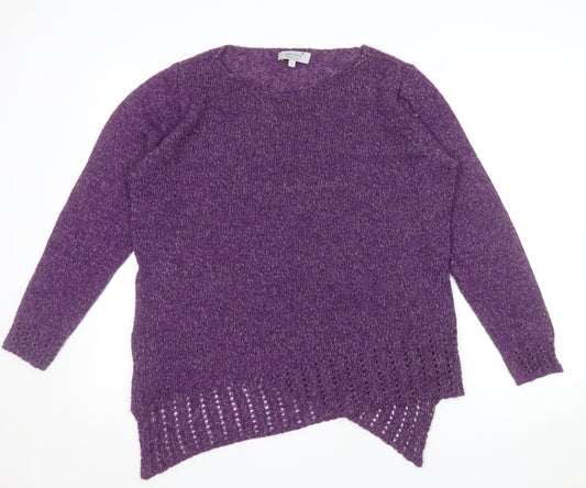 Marks and Spencer Per Una Women's Purple Knit Jumper Size 16