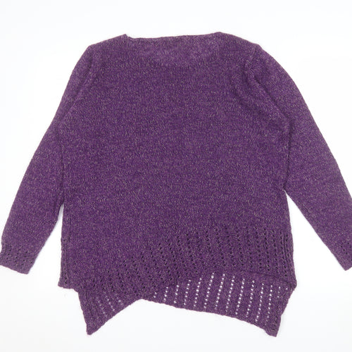 Marks and Spencer Per Una Women's Purple Knit Jumper Size 16