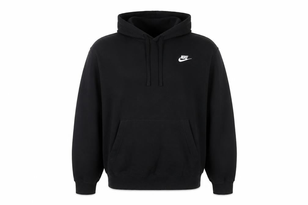 Nike Men's Black Pullover Hoodie L Fleece Logo Hooded Sweatshirt