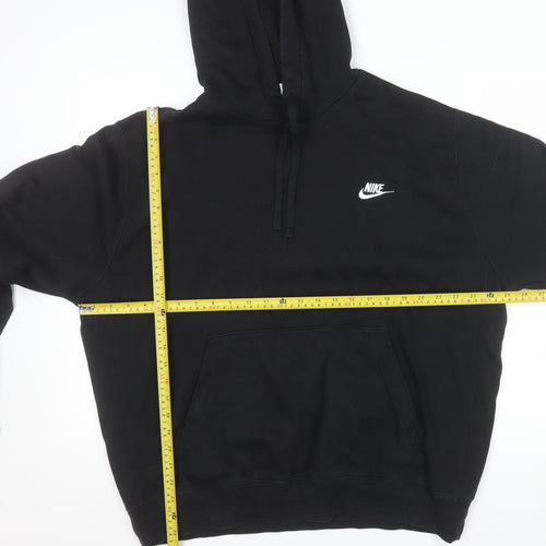 Nike Men's Black Pullover Hoodie L Fleece Logo Hooded Sweatshirt