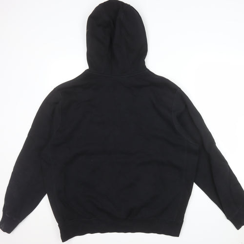 Nike Men's Black Pullover Hoodie L Fleece Logo Hooded Sweatshirt