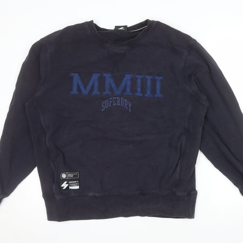 Superdry Men's Blue XL Crew Neck Pullover Sweatshirt