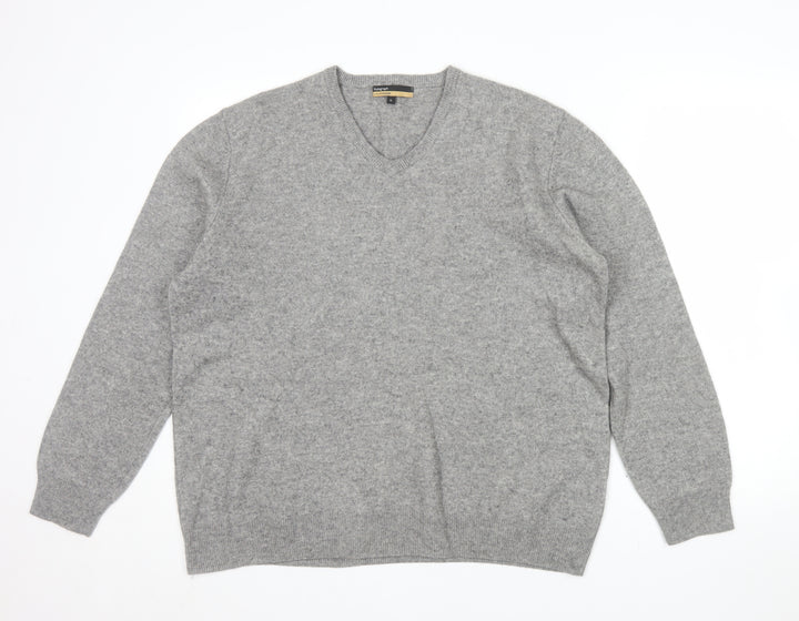 Marks and Spencer Men’s Grey XL Pure Cashmere V-Neck Jumper