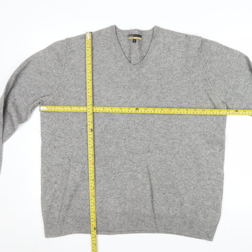 Marks and Spencer Men’s Grey XL Pure Cashmere V-Neck Jumper