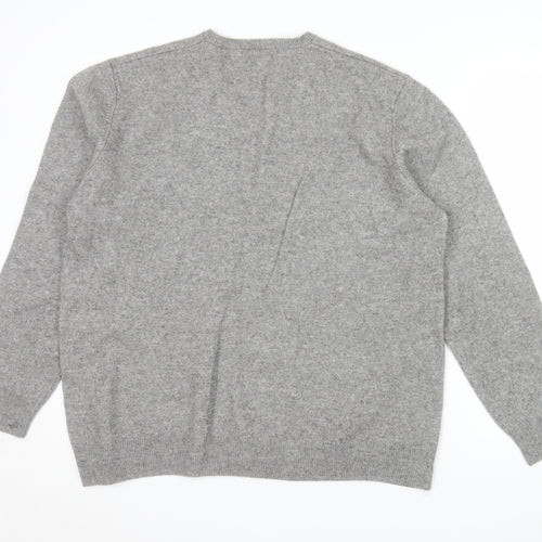 Marks and Spencer Men’s Grey XL Pure Cashmere V-Neck Jumper
