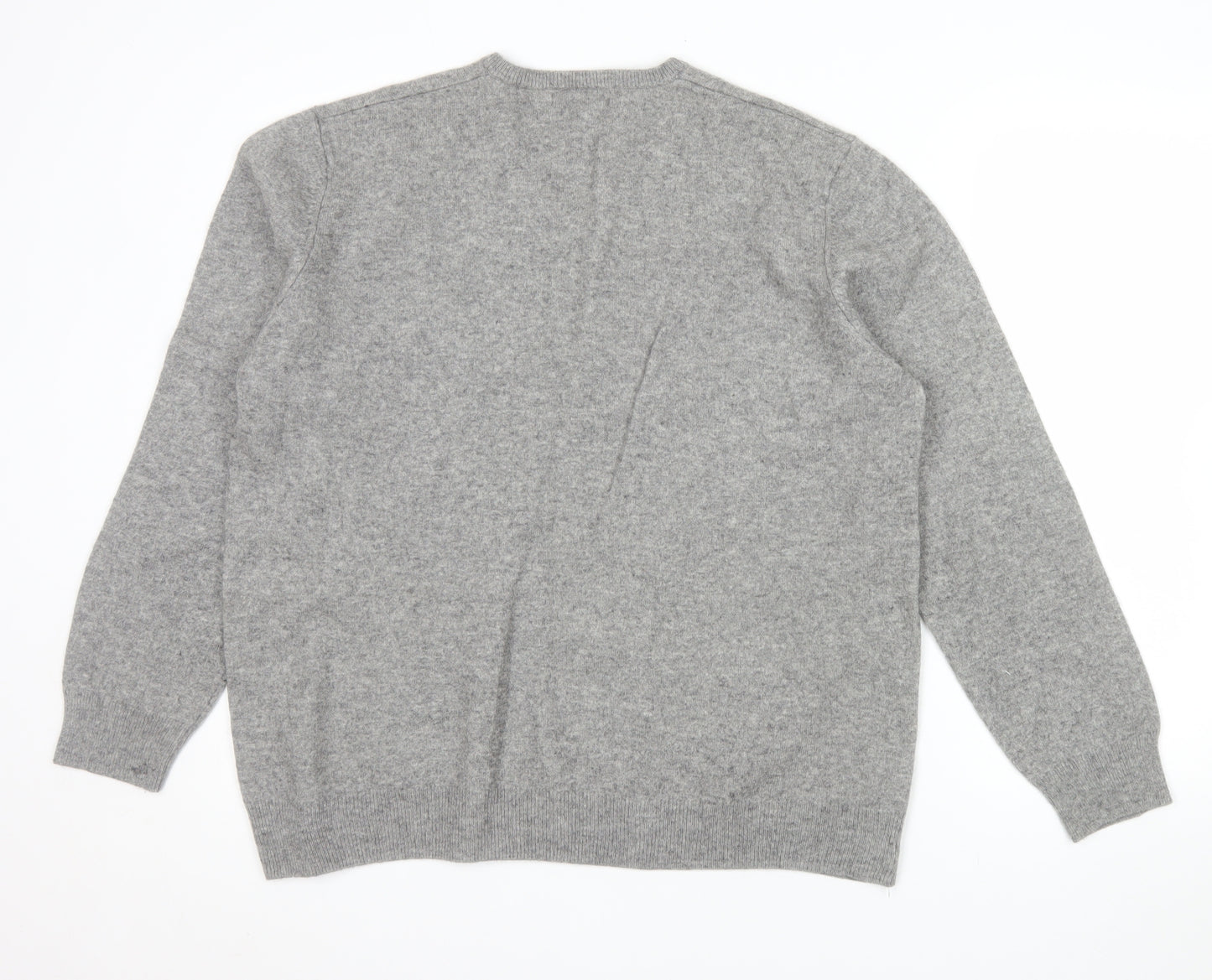 Marks and Spencer Men’s Grey XL Pure Cashmere V-Neck Jumper