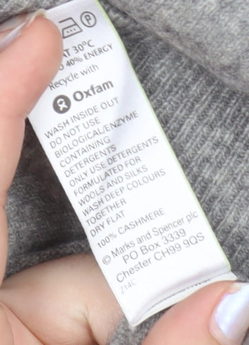 Marks and Spencer Men’s Grey XL Pure Cashmere V-Neck Jumper
