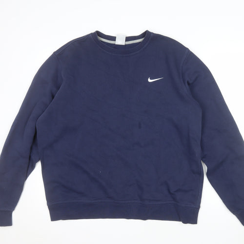 Nike Men's Blue Crew Neck Pullover Sweatshirt L Regular Fit