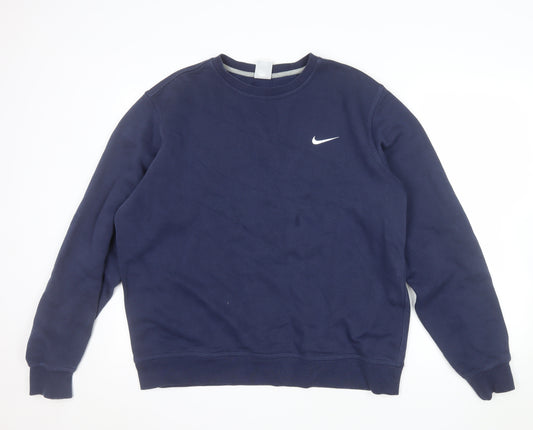 Nike Men's Blue Crew Neck Pullover Sweatshirt L Regular Fit