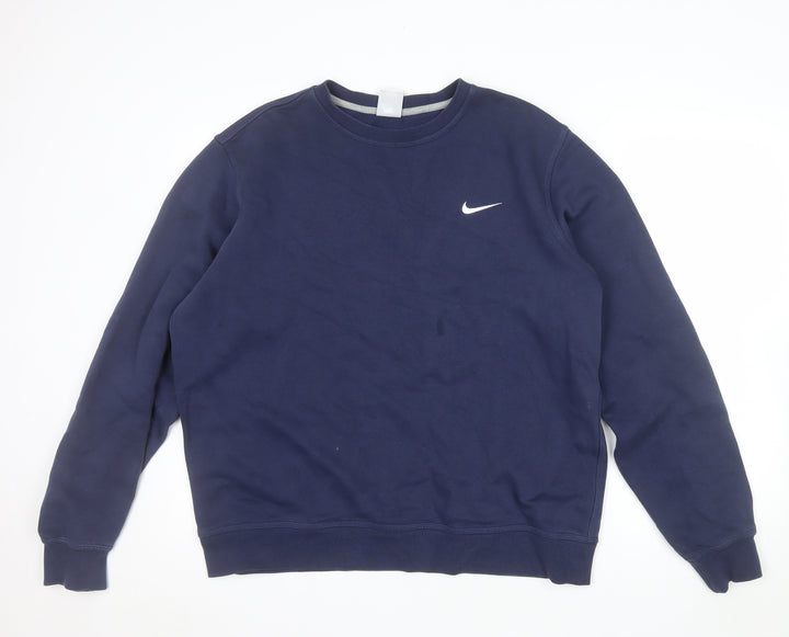 Nike Men's Blue Crew Neck Pullover Sweatshirt L Regular Fit