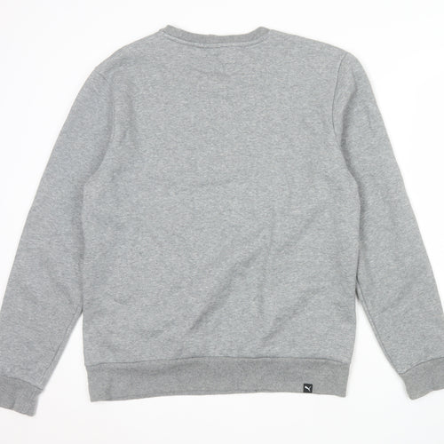 Puma Men's Grey Crew Neck Pullover Logo Sweatshirt Size M