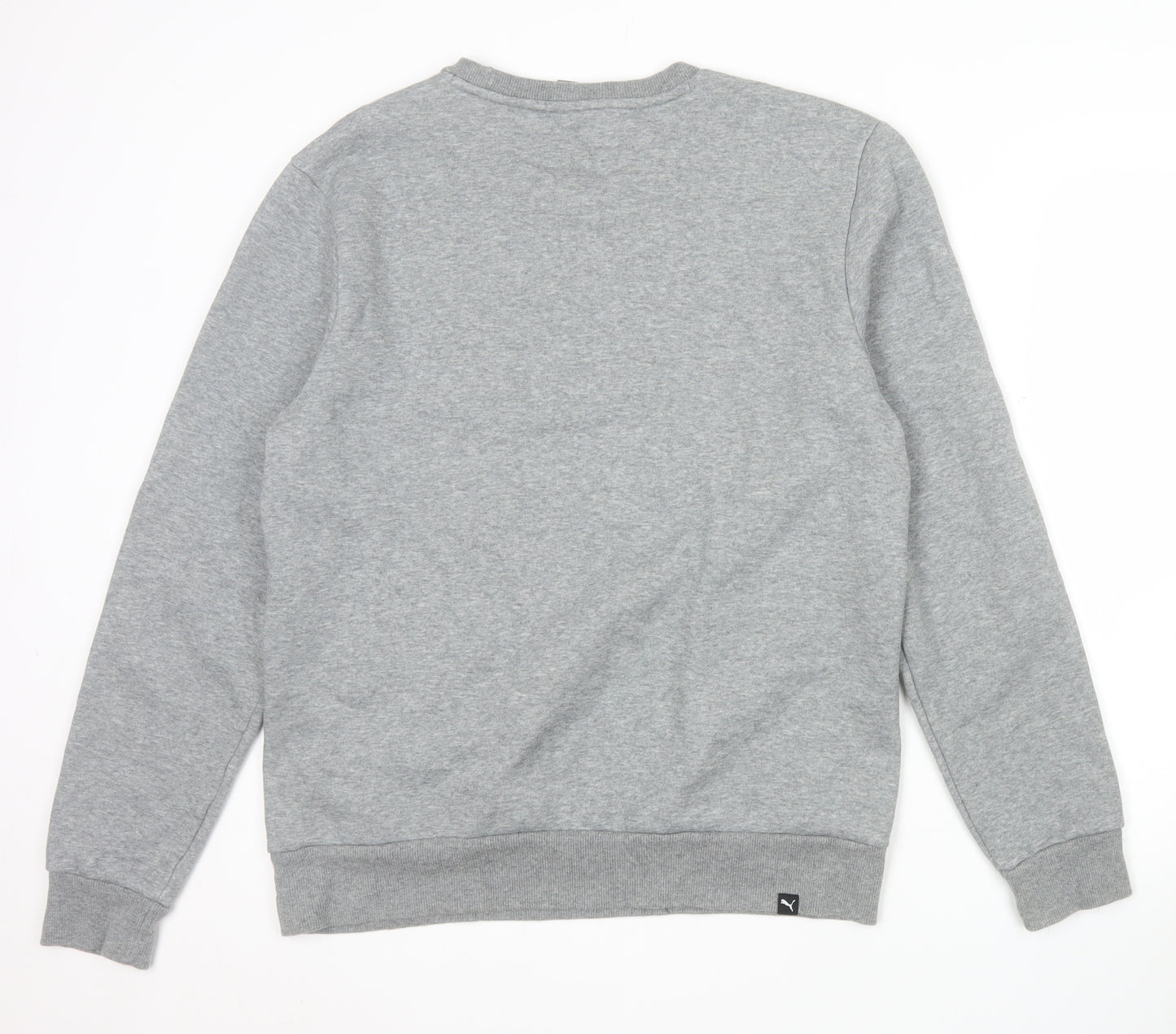 Puma Men's Grey Crew Neck Pullover Logo Sweatshirt Size M
