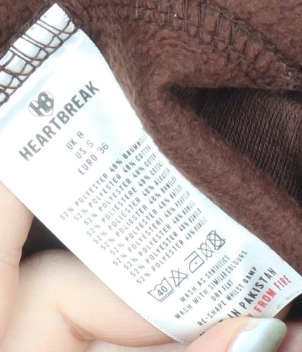 Heartbreak Women’s Brown 1/2 Zip Pullover Sweatshirt UK 8