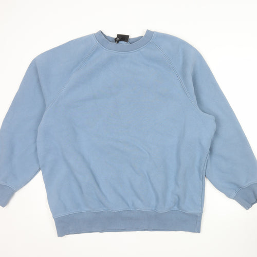 H&M Mens Blue XL Oversized Fit Crew Neck Sweatshirt