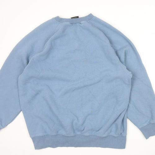 H&M Mens Blue XL Oversized Fit Crew Neck Sweatshirt
