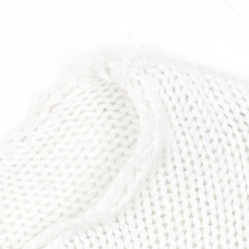 American Eagle Outfitters Women's White Striped Cotton Pullover Jumper Size S