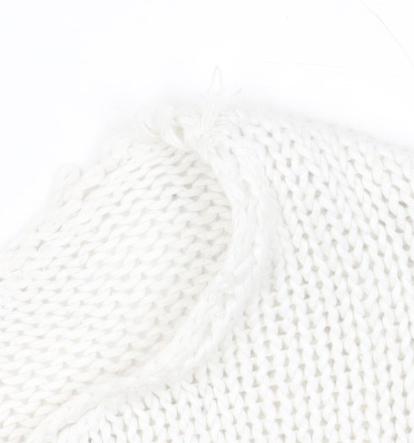 American Eagle Outfitters Women's White Striped Cotton Pullover Jumper Size S