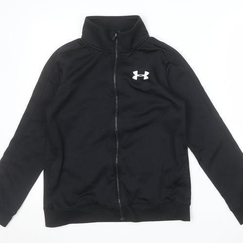 Under Armour Boys Black YLG Track Jacket Full Zip Polyester Activewear