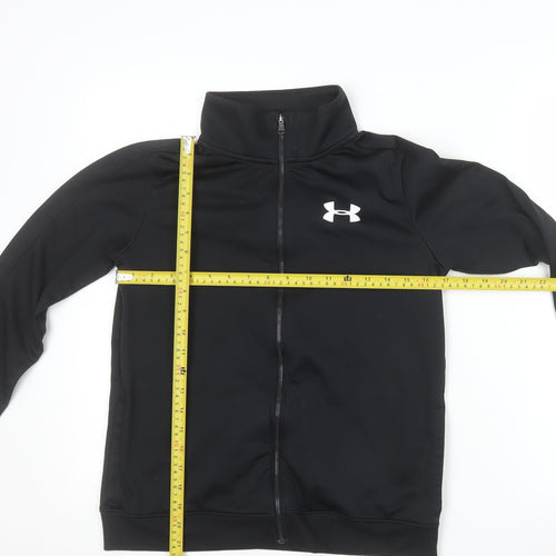 Under Armour Boys Black YLG Track Jacket Full Zip Polyester Activewear