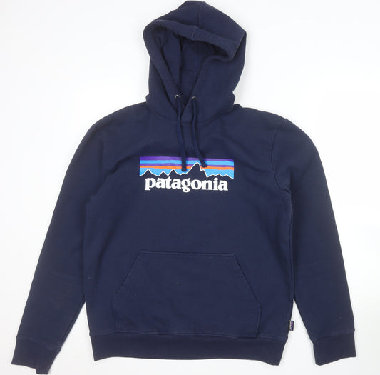 Patagonia Men’s Blue Pullover Hoodie M Regular Fit Graphic Outdoor