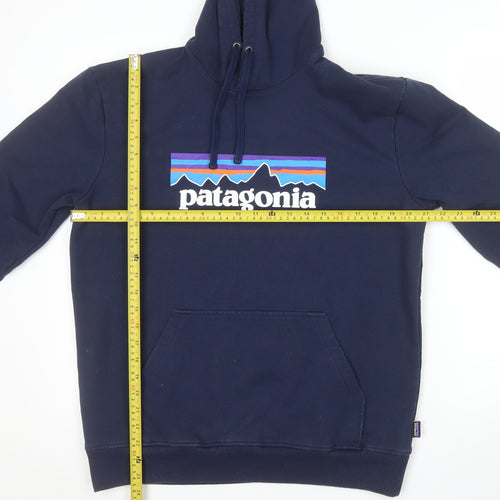 Patagonia Men’s Blue Pullover Hoodie M Regular Fit Graphic Outdoor