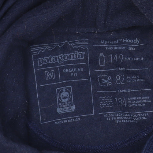 Patagonia Men’s Blue Pullover Hoodie M Regular Fit Graphic Outdoor