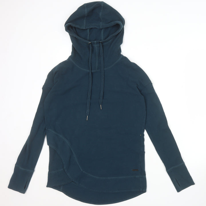 Sweaty Betty Womens Blue XS Pullover Hoodie Acrylic Cotton Blend