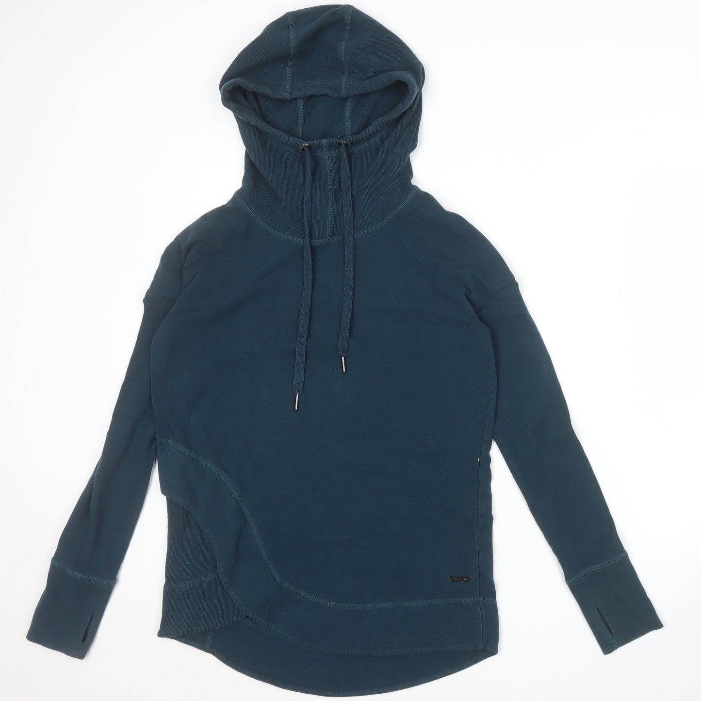 Sweaty Betty Womens Blue XS Pullover Hoodie Acrylic Cotton Blend