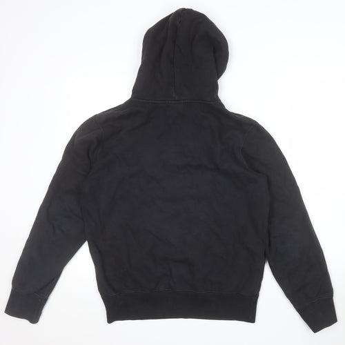 Champion Men's Black Pullover Hoodie Medium Cotton Logo Fleece