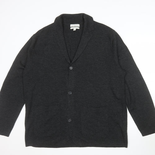 Marks and Spencer Autograph Men’s Grey 2XL Wool Blend Button Cardigan