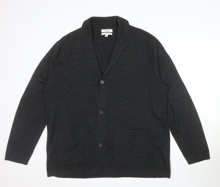 Marks and Spencer Autograph Men’s Grey 2XL Wool Blend Button Cardigan