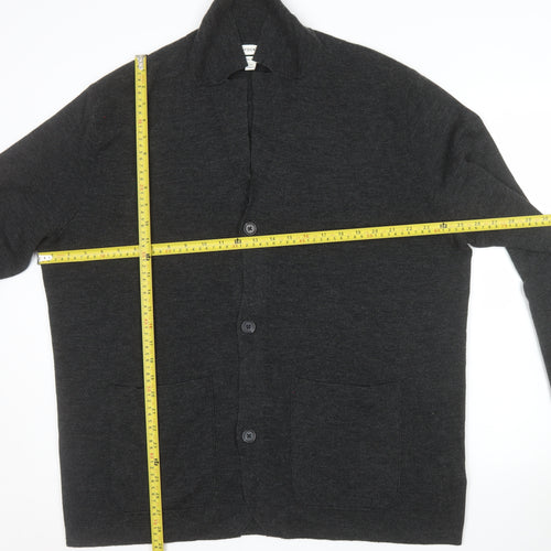 Marks and Spencer Autograph Men’s Grey 2XL Wool Blend Button Cardigan