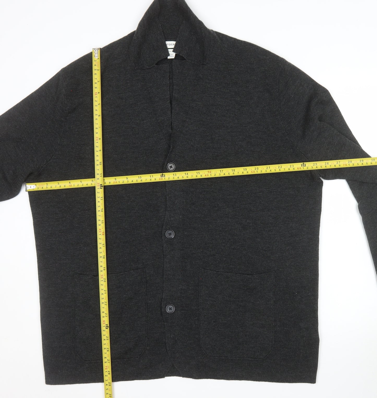 Marks and Spencer Autograph Men’s Grey 2XL Wool Blend Button Cardigan