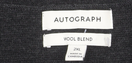 Marks and Spencer Autograph Men’s Grey 2XL Wool Blend Button Cardigan