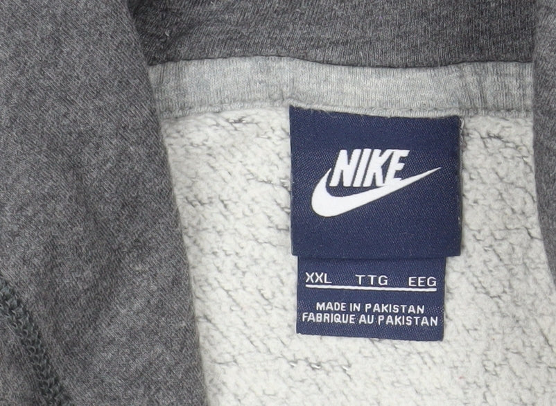Nike Men's Grey 2XL Pullover Hoodie Fleece Sweatshirt