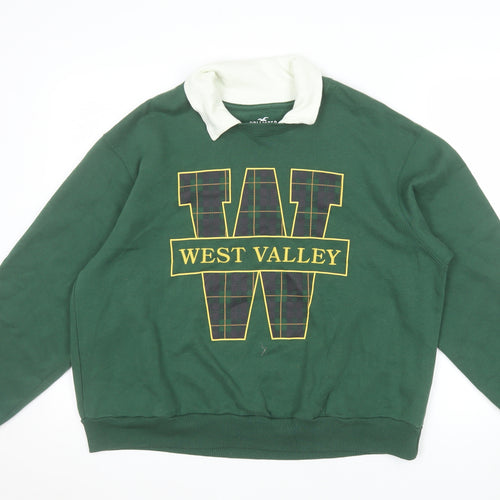Hollister Womens Green West Valley Pullover Sweatshirt M