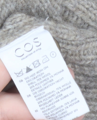 COS Womens Beige Wool Mohair Relaxed Cardigan L