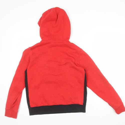 Nike Boys Red Black Colourblock Half Zip Hoodie Size 158cm Standard Fit