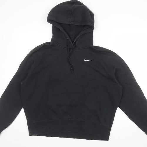 Nike Men's Black Pullover Hoodie Medium Fleece Logo Sportswear