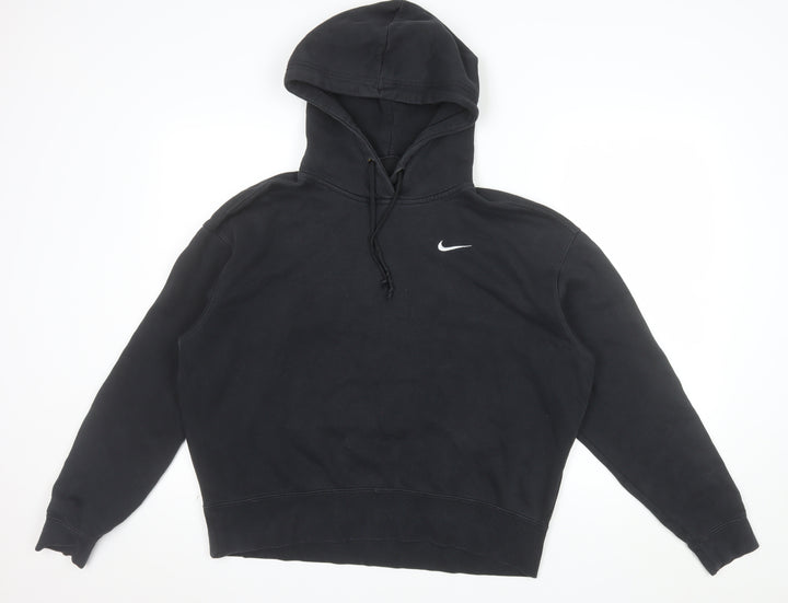 Nike Men's Black Pullover Hoodie Medium Fleece Logo Sportswear