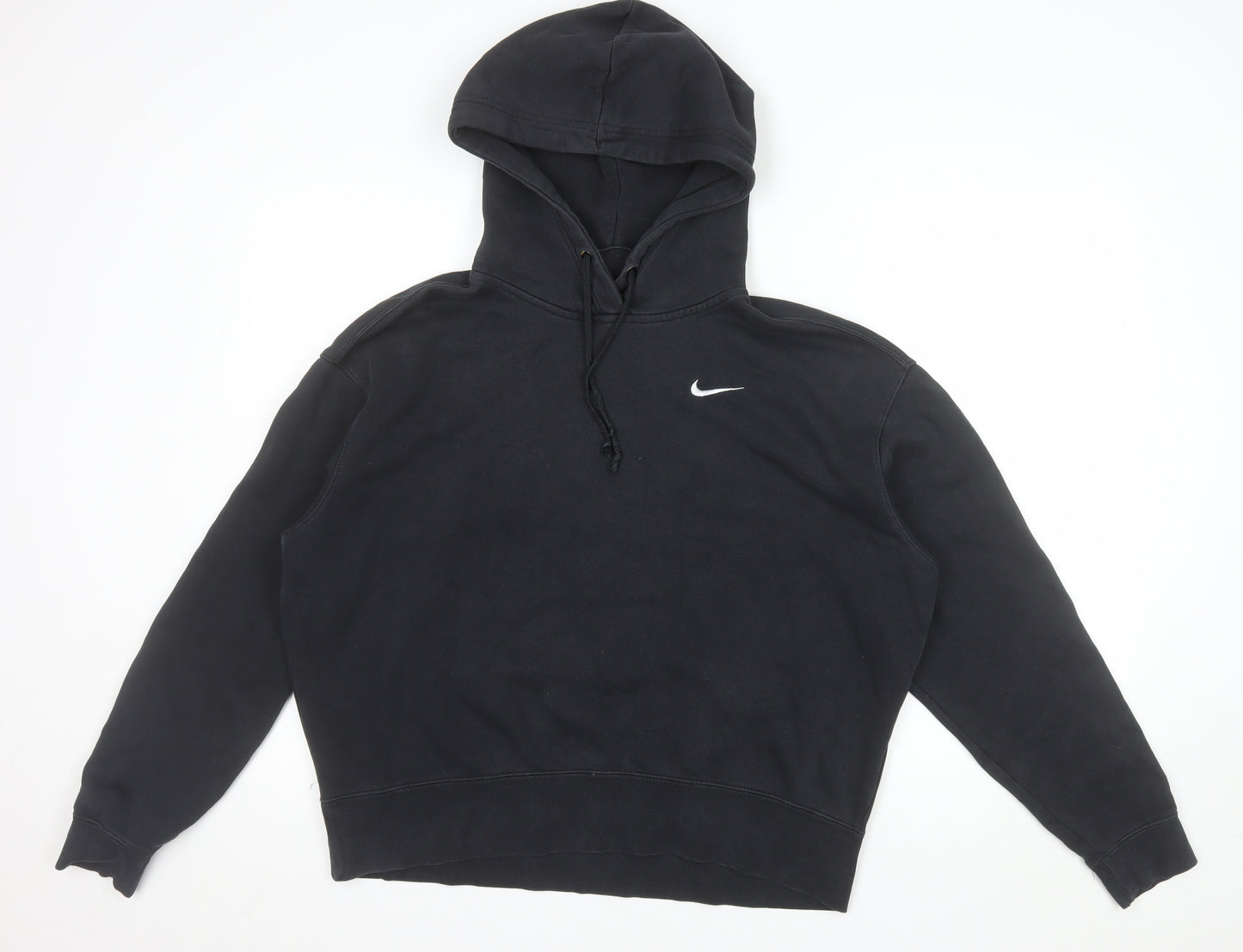Nike Men's Black Pullover Hoodie Medium Fleece Logo Sportswear