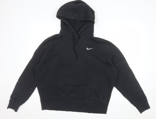 Nike Men's Black Pullover Hoodie Medium Fleece Logo Sportswear
