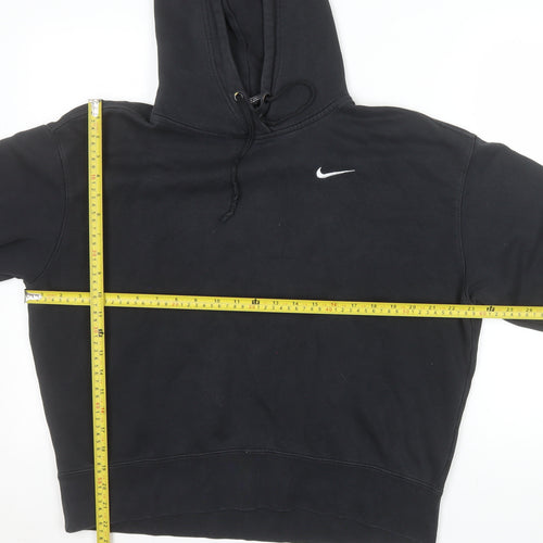 Nike Men's Black Pullover Hoodie Medium Fleece Logo Sportswear