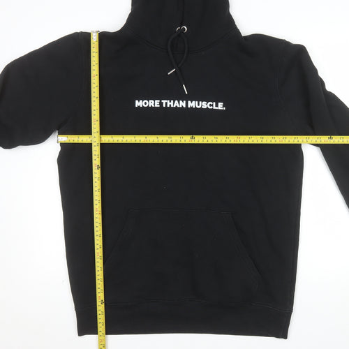 Make Thread Mens Black L Pullover Hoodie More Than Muscle