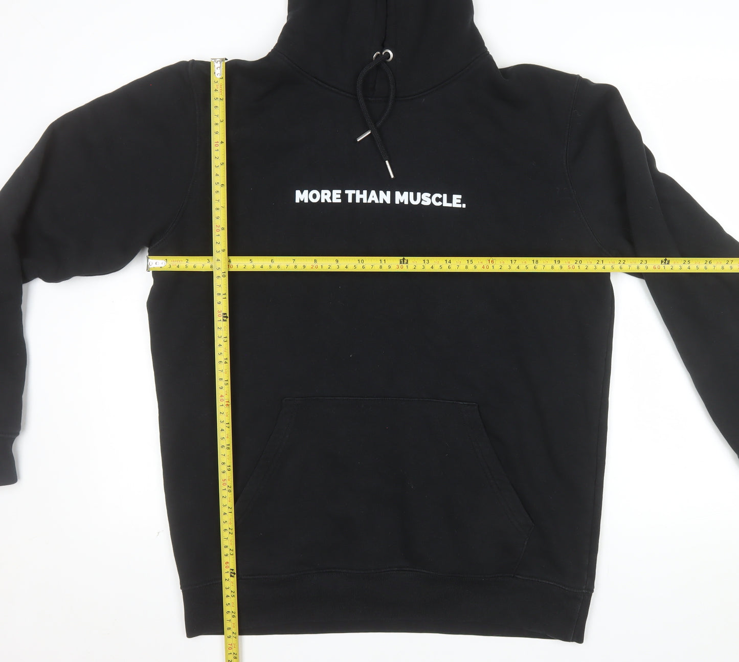 Make Thread Mens Black L Pullover Hoodie More Than Muscle
