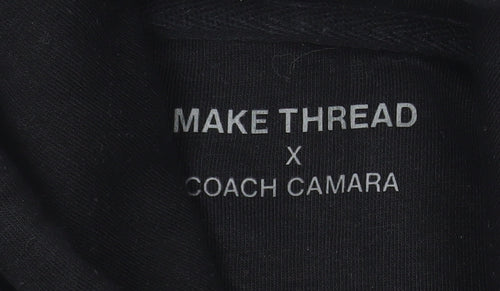 Make Thread Mens Black L Pullover Hoodie More Than Muscle
